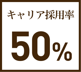キャリア採用率50%