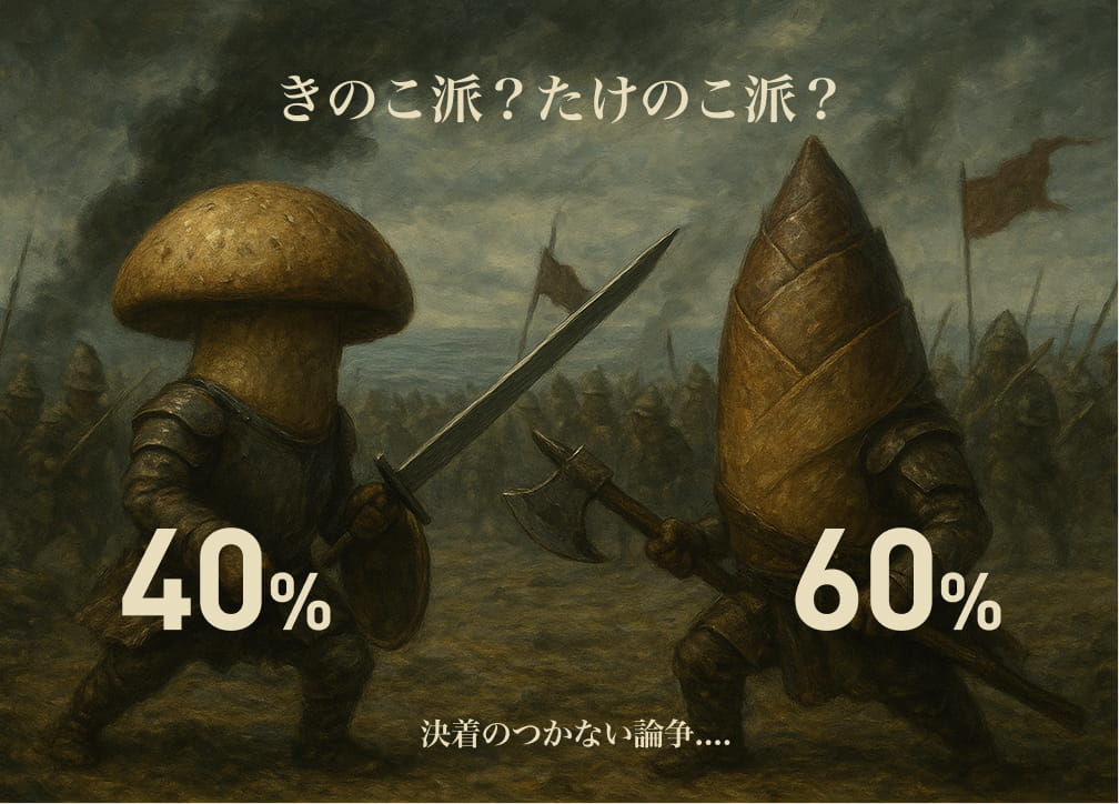 きのこ派40%たけのこ派60%